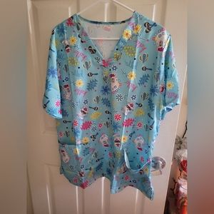 Women's Printed Scrub Top